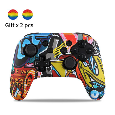 Silikoninis dangtelis Suderinamas Nintendo Switch Pro valdiklis Gamepad Guminis odos dėklas Vairasvirtės rankenos dangteliai jungiklių priedams