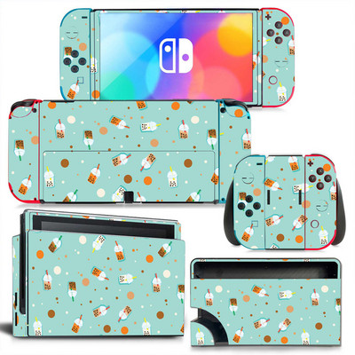 Bubble Tea Switch Oled Skin Lipduko dangtelis Switch Oled Console Dock Joy Con Wrap Full Wrap Skin NS OLED Viny