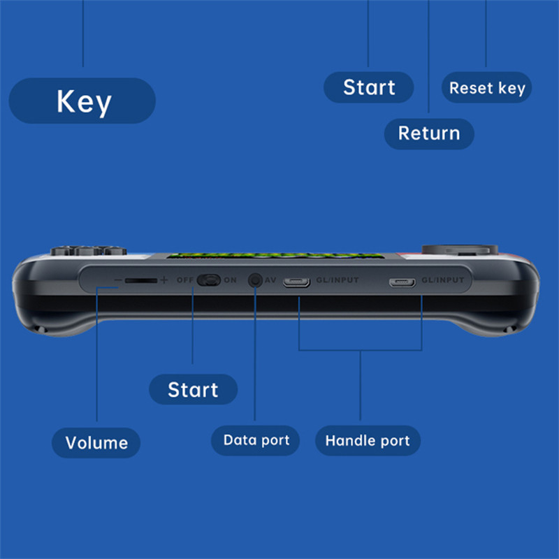Joystick 3D Consolă de jocuri portabilă 666 de jocuri clasice Ecran LCD color de 3,0 inchi Ultra subțire Video portabil Jucători de jocuri Cadou pentru copii