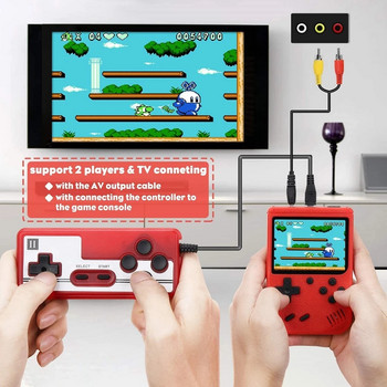 Нова ретро преносима мини ръчна конзола за видеоигри 8-битова 3,0-инчова цветна LCD Детска цветна игрална конзола с вградени 400 игри