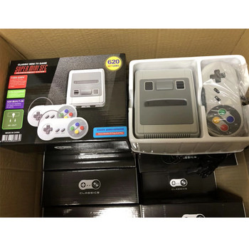 2022 Нова мини ретро конзола за видеоигри за SNES Home Game Player AV изход Вградена 620 игра с кабелен геймпад за деца