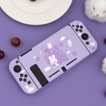 Cute Purple Pink Cat Bunny Soft TPU Skin Protective Case за Nintendo Switch NS Console Joy-Con Controller Housing Shell Cover