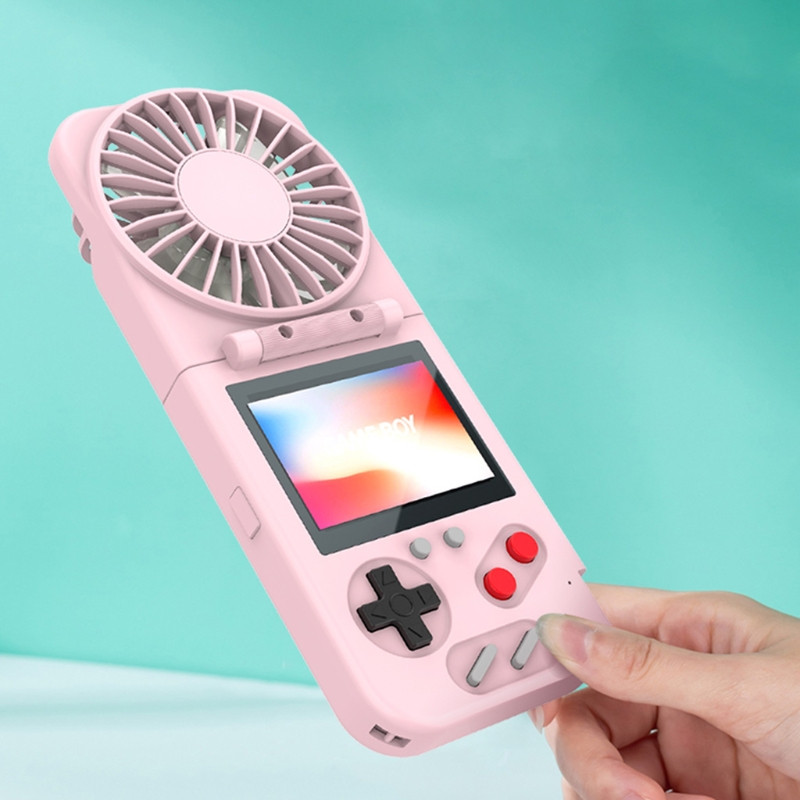 Consolă de jocuri retro pliabilă portabilă cu ventilator USB încorporat Joc FC 500 în 1 Jucători portabili de jocuri video pe 8 biți Afișaj color