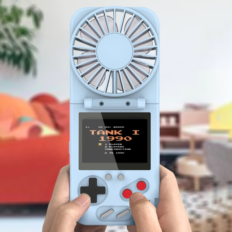Consolă de jocuri retro pliabilă portabilă cu ventilator USB încorporat Joc FC 500 în 1 Jucători portabili de jocuri video pe 8 biți Afișaj color