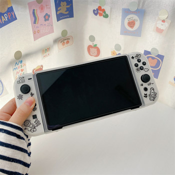 Сладък анимационен графити Защитен калъф за игрова конзола за Nintendo Switch OLED Мек силиконов протектор за аксесоари за Switch
