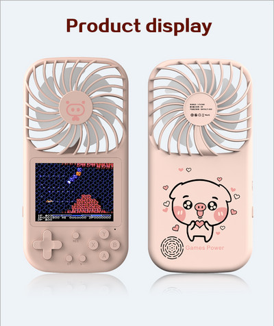 Mini ventilator 2,8 inča džepna retro ručna igraća konzola prijenosni 500 u 1 igrač igrač kućni ured vanjski hladnjak zraka zabavno igranje