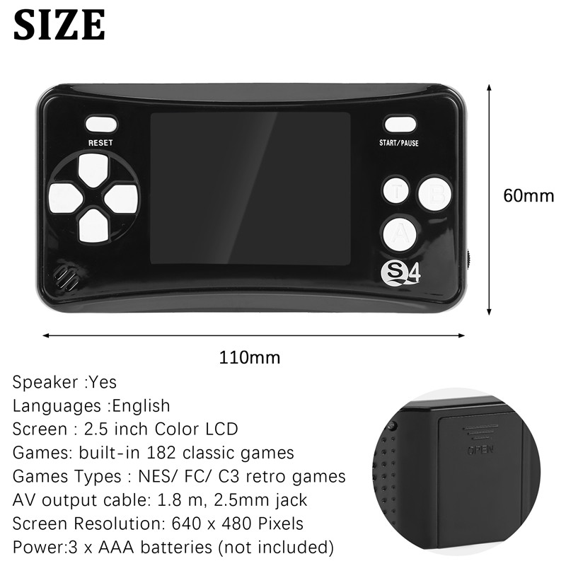 Hordozható kézi játékkonzol gyerekeknek, Arcade System játékkonzolok Videojáték lejátszó Nagyszerű születésnapi ajándék