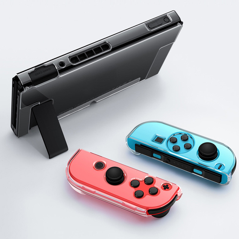 Za Nintendo Nintend Switch NS Odvojivi Crystal PC Transparent Case Cases Tvrda prozirna stražnja maska Shell Ultra Thin Bag