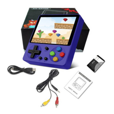 Mini consola de jocuri portabilă retro portabilă cu 333 de jocuri acceptă conexiunea AV TV