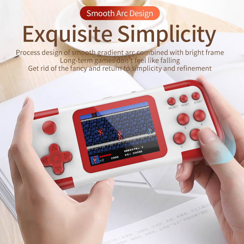 Kézi játékkonzol hordozható videojáték-konzol 3D joystickkal 3,0 hüvelykes 666 klasszikus játékok, lítium akkumulátoros gyermekajándék