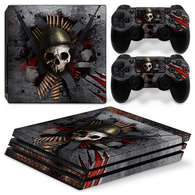 PS4 Pro konzolhoz és 2 vezérlőhöz Skin Sticker PS4 Death Design védőmatrica borító teljes készlet