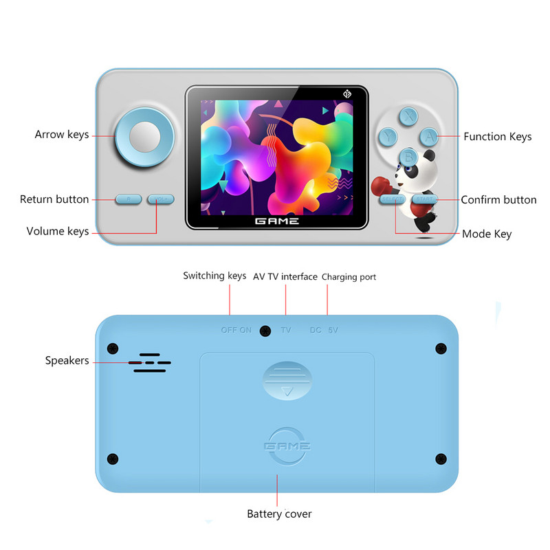 S5 hordozható videojáték-konzol kézi játéklejátszó mini retro konzol 520 klasszikus játékkal, egy-/kétjátékos gyerekeknek ajándék