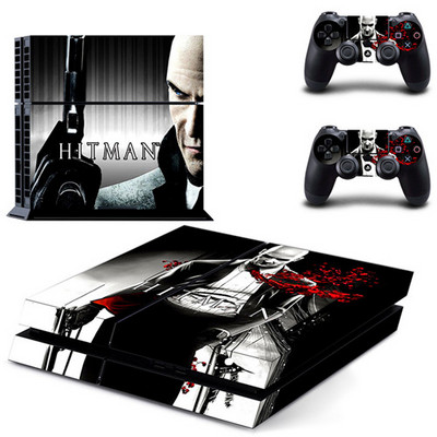 Samolepka s filmovým skinom Hitman pre PS4 pre konzolu Sony PlayStation 4 a 2 skiny pre ovládače, vinylové príslušenstvo pre PS4
