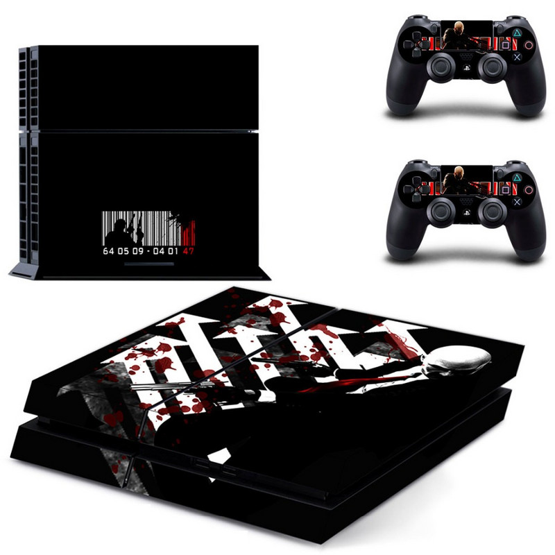 Samolepka s filmovým skinom Hitman pre PS4 pre konzolu Sony PlayStation 4 a 2 skiny pre ovládače, vinylové príslušenstvo pre PS4