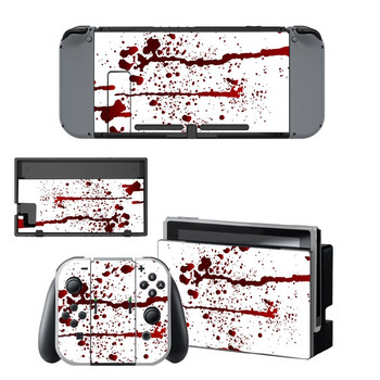 Nintend Switch Vinyl Skins Sticker за Nintendo Switch Console и Controller Skin Set - For Red Blood