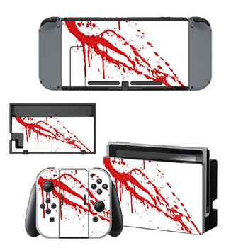 Nintend Switch Vinyl Skins Sticker за Nintendo Switch Console и Controller Skin Set - For Red Blood