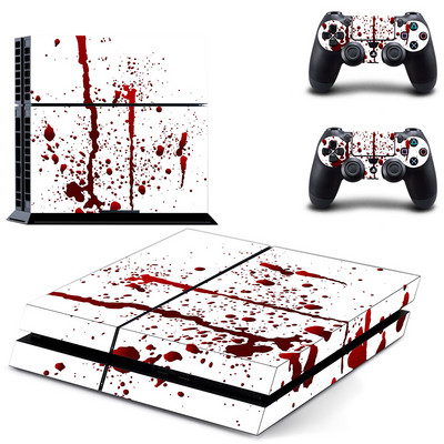 Pielāgota dizaina Red Blood PS4 ādas uzlīmes uzlīme Sony PlayStation 4 konsolei un 2 kontrollera apvalkam PS4 uzlīmes vinila aksesuāram