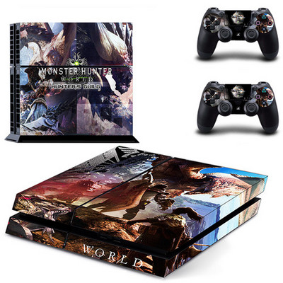 Samolepka s nálepkou na skin pre hru Monster Hunter World pre PS4 pre konzolu Sony PlayStation 4 a ovládač 2 pre PS4, vinylová