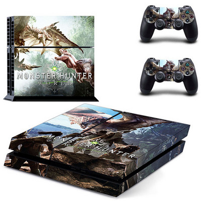 Samolepka s nálepkou na skin pre hru Monster Hunter World pre PS4 pre konzolu Sony PlayStation 4 a ovládač 2 pre PS4, vinylová