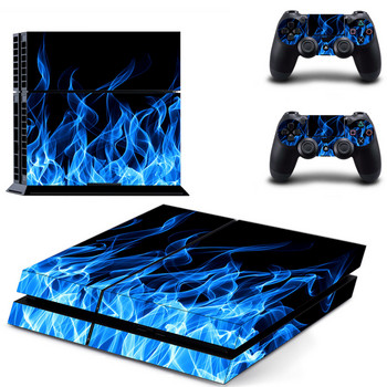 Blue Fire PS4 Skin Sticker Decal за Sony PlayStation 4 Console and 2 Controller Skin PS4 Sticker Винилов аксесоар