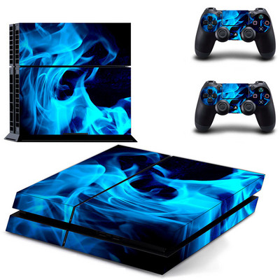 Blue Fire PS4 Skin uzlīmes uzlīme Sony PlayStation 4 konsolei un 2 Controller Skin PS4 uzlīmes vinila aksesuārs