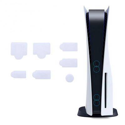 7PCS komplet silikonskih čepova za prašinu, USB sučelje, poklopac za zaštitu od prašine, poklopac za PS5, dodatak za igraće konzole za Playstation 5