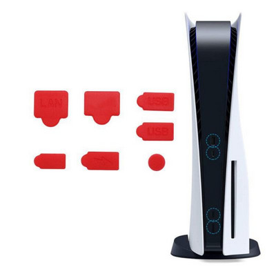 7PCS komplet silikonskih čepova za prašinu, USB sučelje, poklopac za zaštitu od prašine, poklopac za PS5, dodatak za igraće konzole za Playstation 5