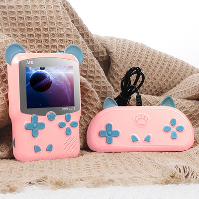 Dospelá mini vrecková hra pre dvoch pre deti, konzola s batériou 1020 mAh, nabíjateľná retro TV a podpora hier 999 v 1