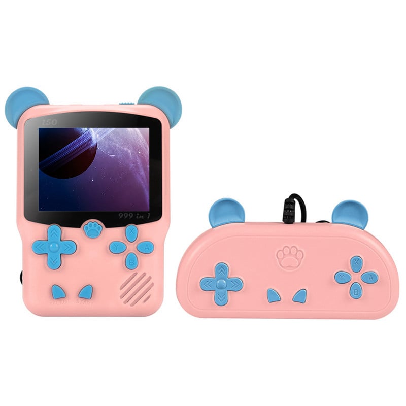 Dospelá mini vrecková hra pre dvoch pre deti, konzola s batériou 1020 mAh, nabíjateľná retro TV a podpora hier 999 v 1