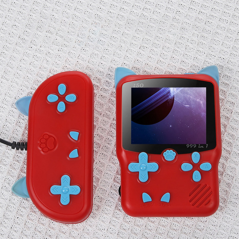 Dospelá mini vrecková hra pre dvoch pre deti, konzola s batériou 1020 mAh, nabíjateľná retro TV a podpora hier 999 v 1