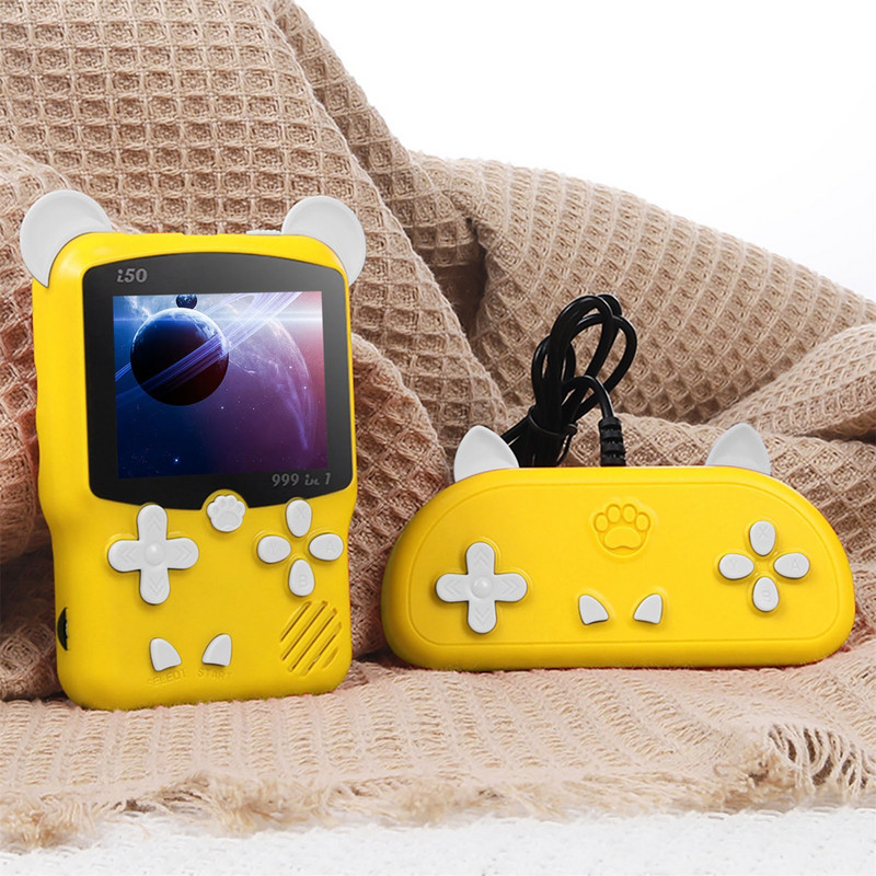 Dospelá mini vrecková hra pre dvoch pre deti, konzola s batériou 1020 mAh, nabíjateľná retro TV a podpora hier 999 v 1