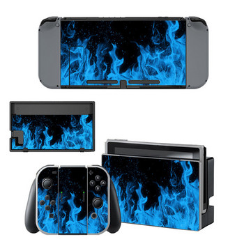 Κόκκινο μπλε Fire Flame Skin Αυτοκόλλητο Vinyl Decal για Nintend Switch NS NX Κονσόλα και αξεσουάρ παιχνιδιών Joy-con