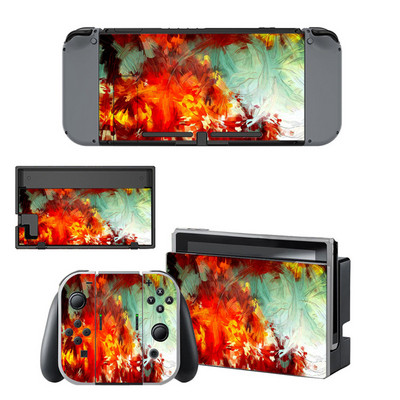 Crveno plava vatra u stilu plamena, vinilna naljepnica, naljepnica za kožu za Nintend Switch NS NX konzolu i dodatke za igre Joy-con