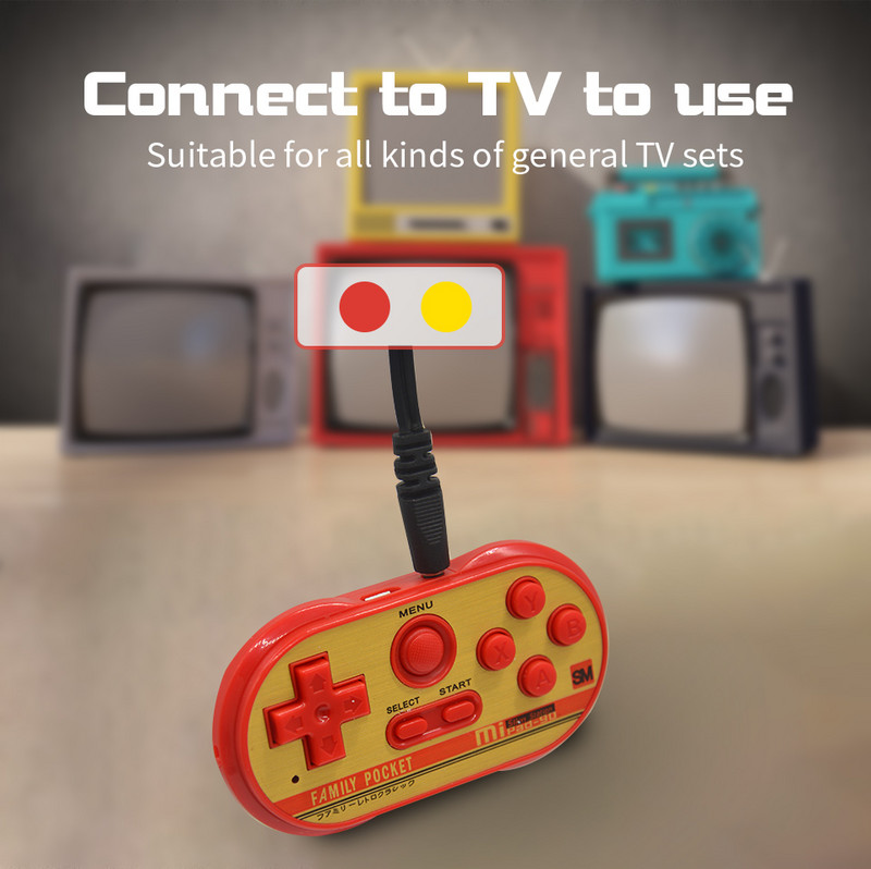 MINI USB TV Consolă de jocuri video Mini Retro Consolă de jocuri portabilă pentru copii 20 de jocuri clasice încorporate Ieșire AV