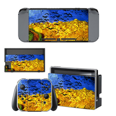 Van Gogh híres olajfestmény stílusú vinil matrica bőrmatrica Nintend Switch NS NX konzolhoz és Joy-con játéktartozékokhoz