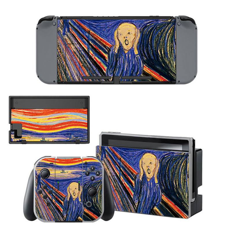 Van Gogh híres olajfestmény stílusú vinil matrica bőrmatrica Nintend Switch NS NX konzolhoz és Joy-con játéktartozékokhoz