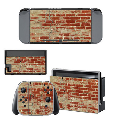 10 stiluri de perete de cărămidă stil autocolant de vinil piele autocolant pentru consola Nintend Switch NS NX și accesorii pentru jocuri Joy-con