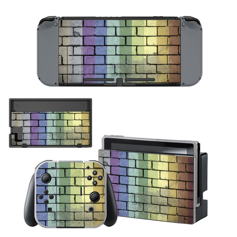 10 stiluri de perete de cărămidă stil autocolant de vinil piele autocolant pentru consola Nintend Switch NS NX și accesorii pentru jocuri Joy-con
