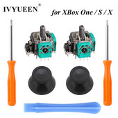 IVYUEEN 2 PCS 3D analoginiai vairasvirtės lazdelės jutiklio modulio potenciometrai ir „ThumbStick“ rankenos, skirtos „Microsoft XBox One SX“ valdikliui