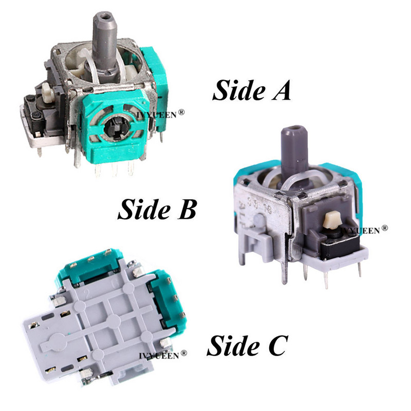 IVYUEEN 2 PCS 3D analoginiai vairasvirtės lazdelės jutiklio modulio potenciometrai ir „ThumbStick“ rankenos, skirtos „Microsoft XBox One SX“ valdikliui
