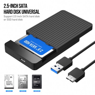 2,5-инчов външен HD калъф 2,5 HDD калъф SSD външен твърд диск кутия кутия 6Gbps за 6TB SATA към USB 3.0 твърд диск кутия адаптер