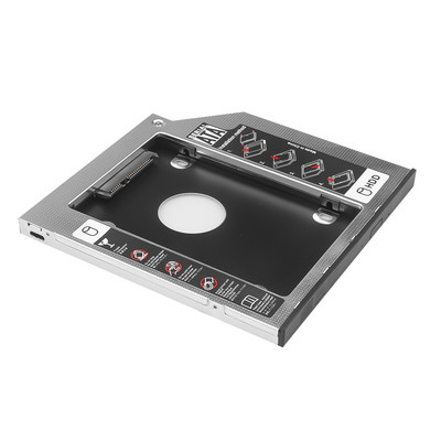 12,7/9,5 мм алуминиево отделение за твърд диск Универсално за 2,5" 2-ри Ssd HD SATA твърд диск HDD Caddy Адаптерно отделение за Cd DVD
