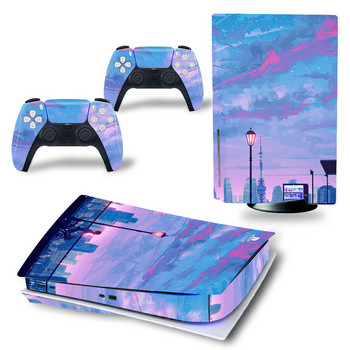 PS5 Disk Skin Sticker Decal Cover за конзола PlayStation 5 и 2 контролера PS5 Disk Skin Sticker Винил