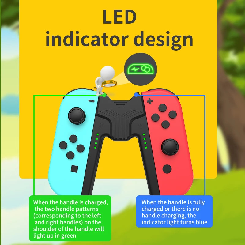 Aolion mini mâner de andocare de încărcare cu port tip C USB C pentru controler de încărcare Joy Con Nintendo Nintendo Switch Joy Con