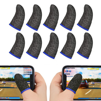 Mobilo spēļu kontroliera pirkstu uzmavu komplekti, pret svīšanu elpojošs skārienekrāna pirkstu uzmava priekš PUBG/Mobile Legends/Knives Out*10