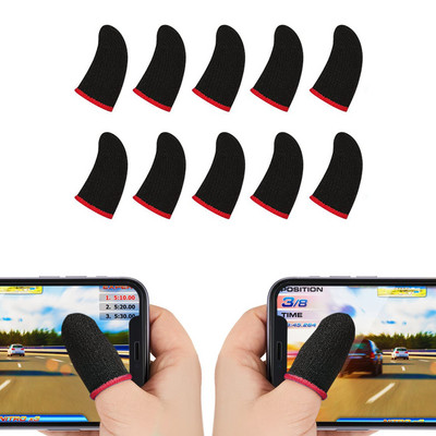 Mobilo spēļu kontroliera pirkstu uzmavu komplekti, pret svīšanu elpojošs skārienekrāna pirkstu uzmava priekš PUBG/Mobile Legends/Knives Out*10