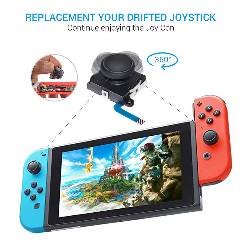 Kit de reparare a stick-ului de degetare Joycon Joystick de schimb pentru Joystick-uri 3D Stick analogice Nintendo Switch Instrument de reparare a controlerului NS Lite