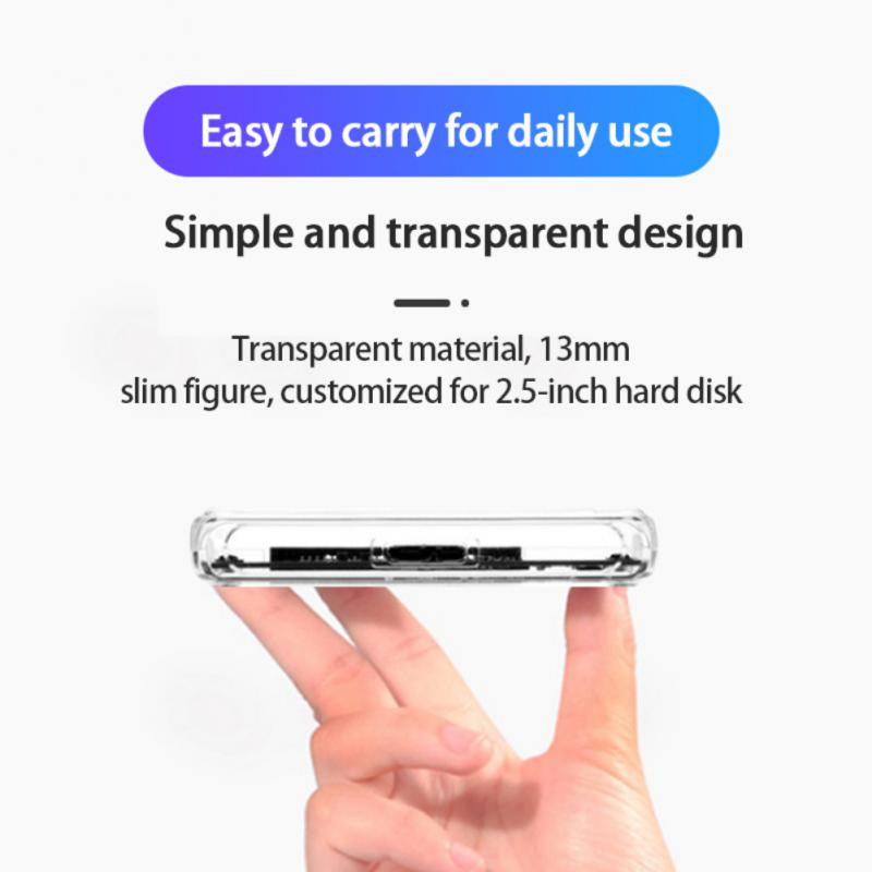 Sata3 Εξωτερικό περίβλημα Κινητό Εξωτερική Θήκη σκληρού δίσκου Hdd Ssd Shell Sata Διαφανές Type-c USB C 3.0 Καλώδιο θήκης σκληρού δίσκου Extra