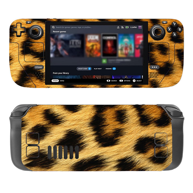 „Steam Deck Leopard Print“ PVC odos vinilo lipduko lipduko dangtelis nuo įbrėžimų, dulkėms atsparus