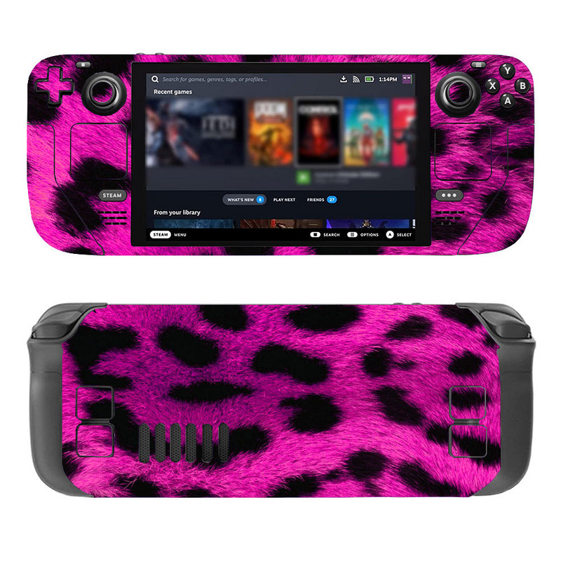 „Steam Deck Leopard Print“ PVC odos vinilo lipduko lipduko dangtelis nuo įbrėžimų, dulkėms atsparus